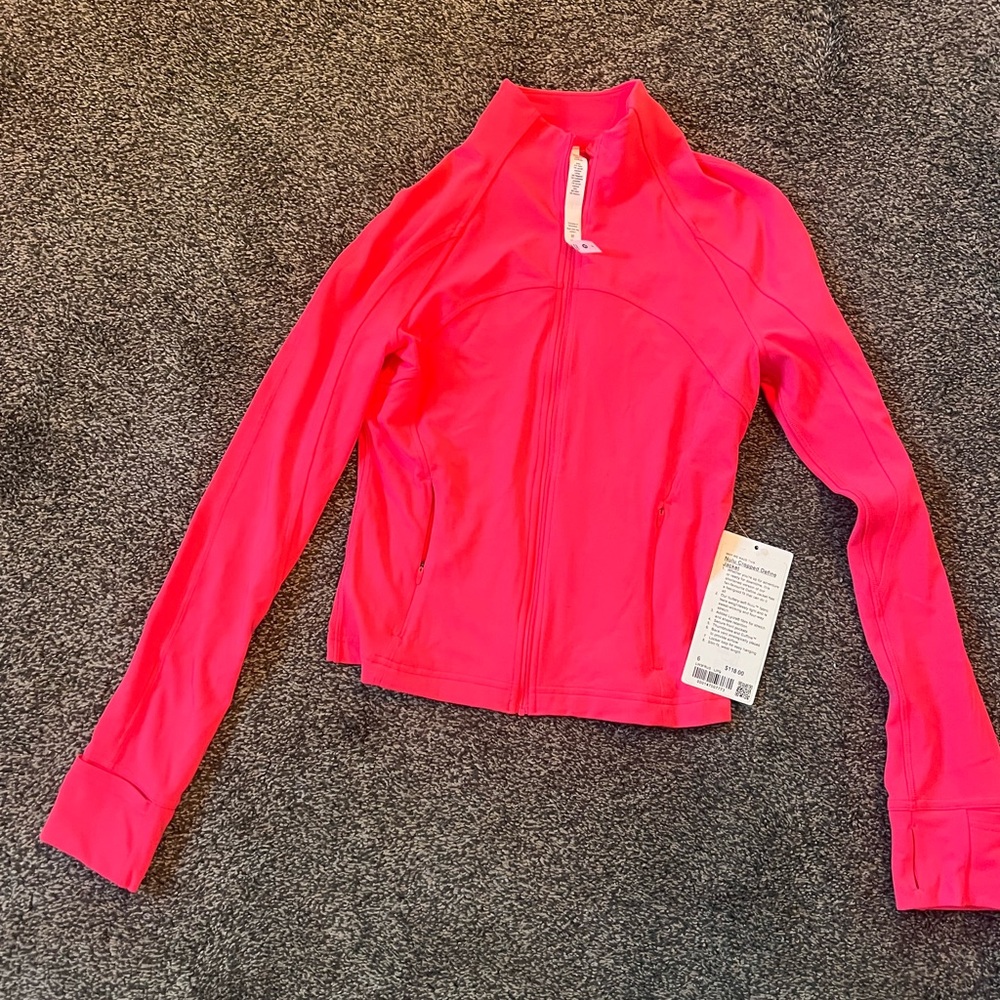 Lululemon bright pink full zip Nulu cropped defined jacket NWT